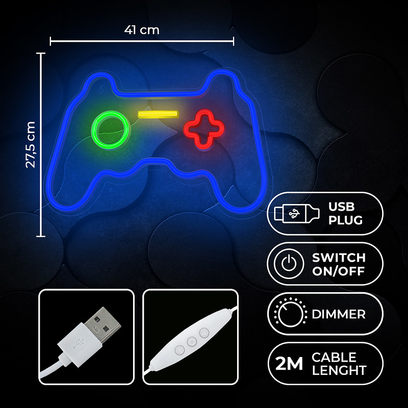 Neon PLEXI LED GAMEPAD multicolor FPNE03X Forever Light - Billede 5