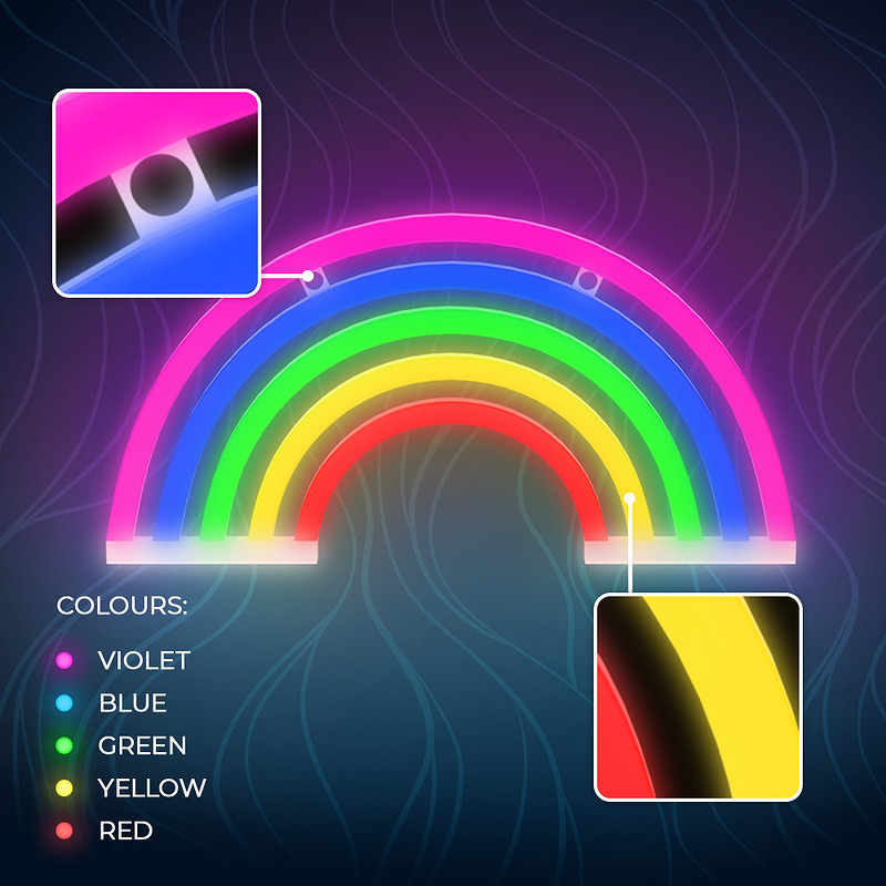Neon LED Light RAINBOW 5 colors FLNE14X Forever Light - Billede 5