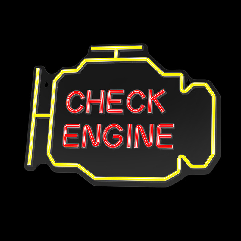 Neon PLEXI LED CHECK ENGINE yellow red NNE21 Neolia - Billede 3