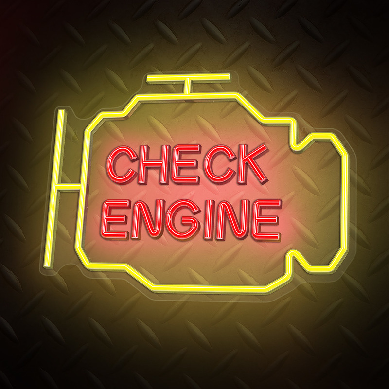 Neon PLEXI LED CHECK ENGINE yellow red NNE21 Neolia - Billede 4