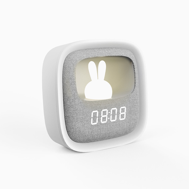 Alarm clock with LED Bunny night light PURE FNL-06 AURORA white square Forever Light - Billede 2