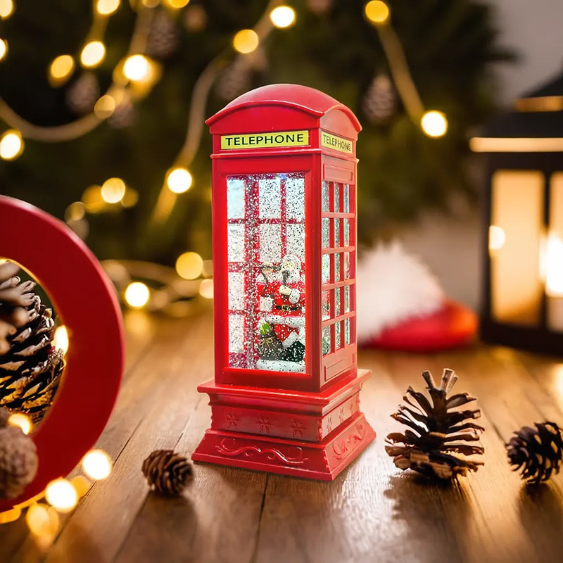 Christmas Snow Globe Lantern PHONE BOX FLX-2 Forever Light - Billede 5