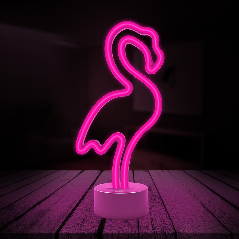 Neon LED on stand FLAMINGO pink USB-C FSC-11 Forever Light - Billede 2