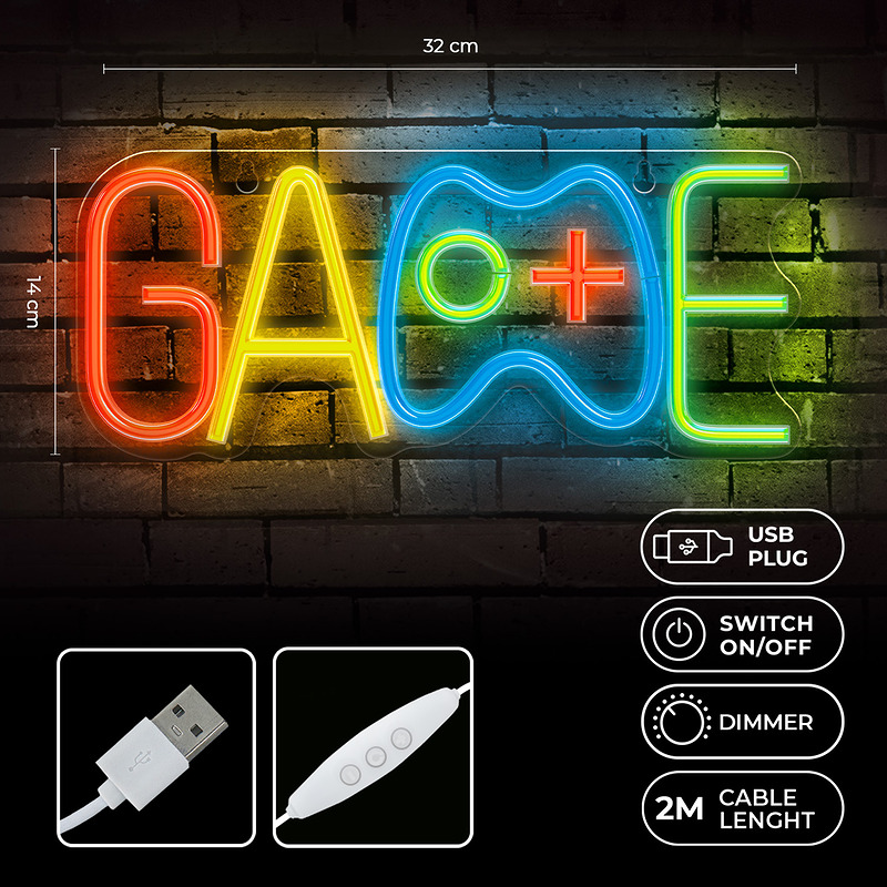 Forever Light Neon PLEXI LED GAME multicolor FPNE40 - Billede 2