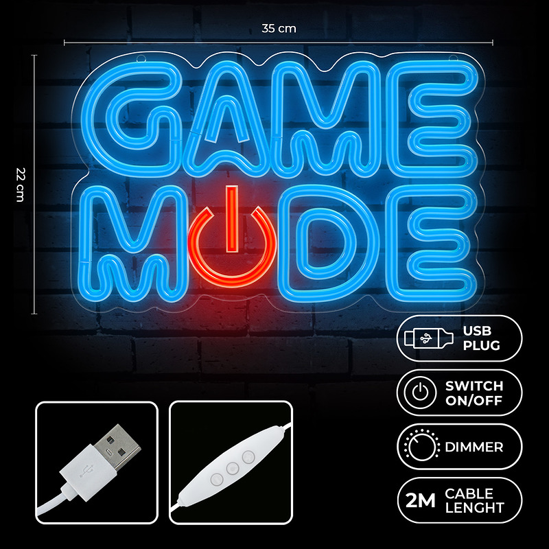 Forever Light Neon PLEXI LED GAME MODE blue red FPNE38 - Billede 2