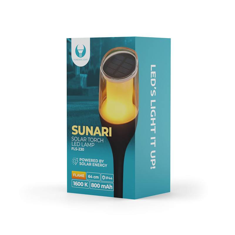 Forever Light Solar torch LED lamp SUNARI FLS-230 black - Billede 5