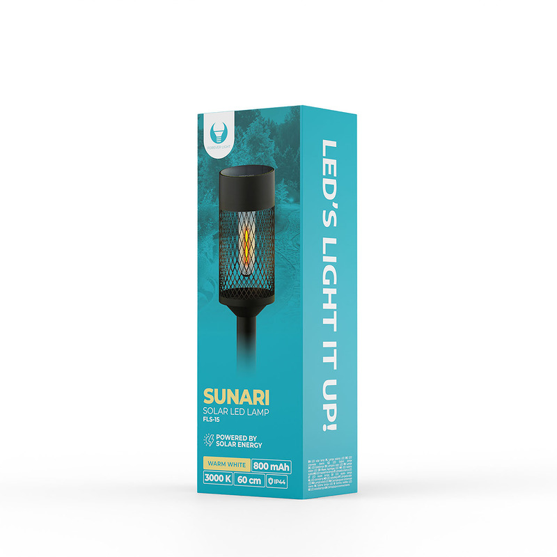 Forever Light Solar LED Lamp Steel Post SUNARI FLS-15 black - Billede 3