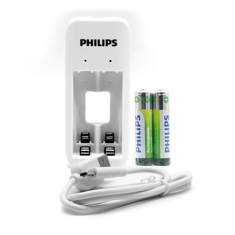 PHILIPS Dual channel battery charger for NiMH USB + 2xAAA 7000mAh - Billede 2