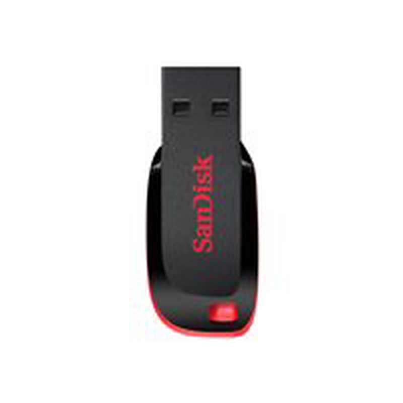 SanDisk USB stick SDCZ50-016G-B35 / Cruzer Blade 16GB Red on Black