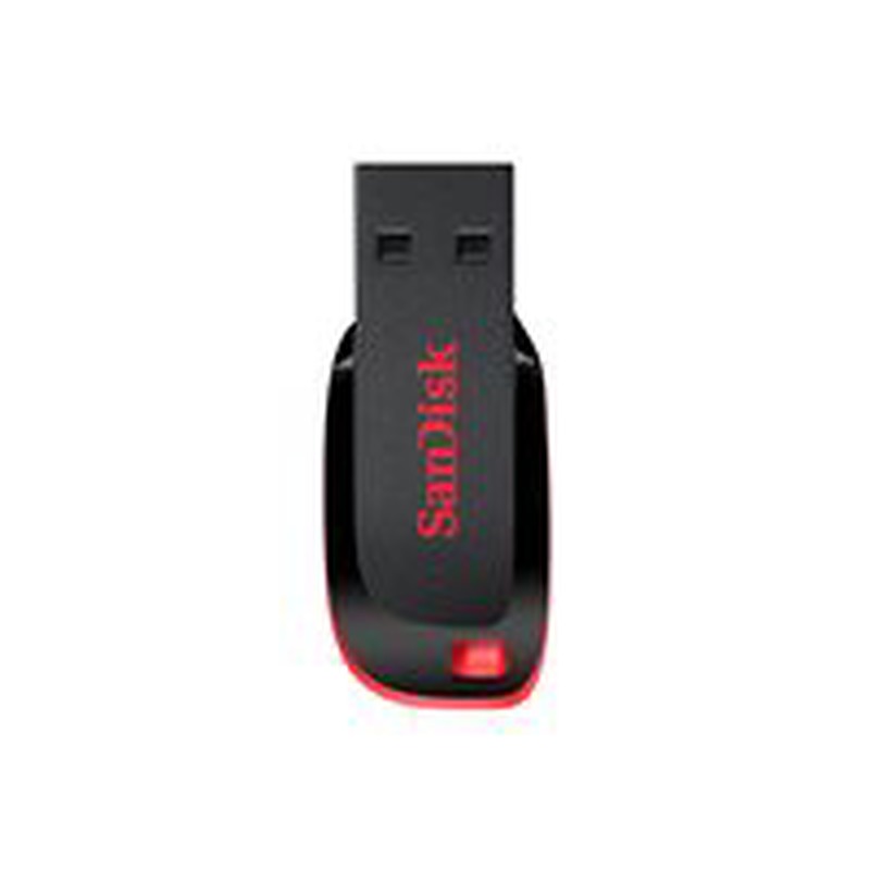SanDisk USB stick SDCZ50-064G-B35 / Cruzer Blade 64GB Red on Black