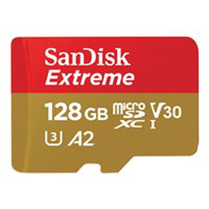 SanDisk Micro SD-Karte SDSQXAA-128G-GN6MA / Extreme 128GB V30 S Rot und Gold