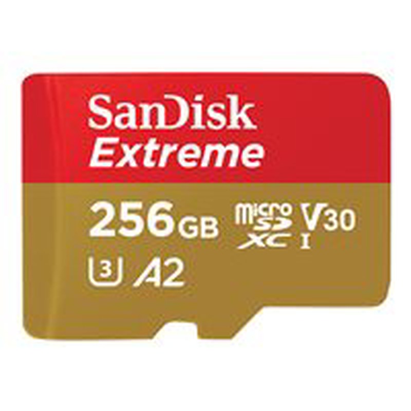 SanDisk Micro SD-Karte SDSQXAV-256G-GN6MA / Extreme 256GB V30 S Rot und Gold