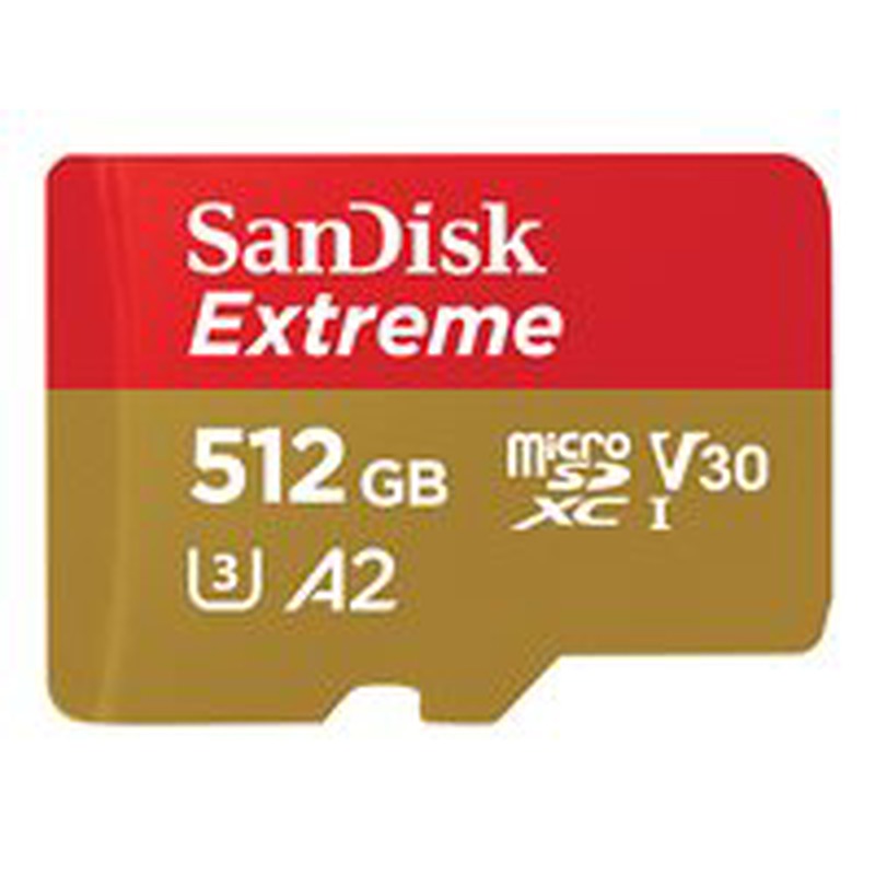 SanDisk Micro SD-Karte SDSQXAV-512G-GN6MA / Extreme 512GB V30 S Rot und Gold