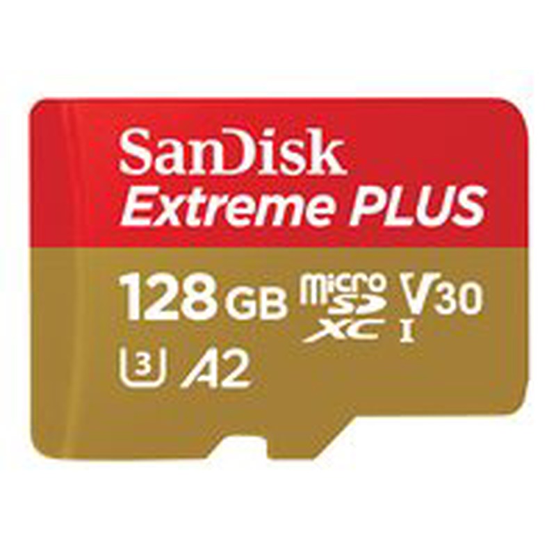 SanDisk Micro SD-Karte SDSQXBD-128G-GN6MA / Extreme Plus 128GB V30 S Rot und Gold