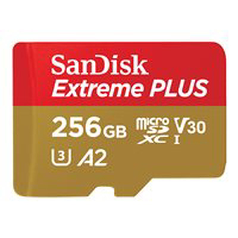 SanDisk Micro SD-Karte SDSQXBD-256G-GN6MA / Extreme Plus 256GB V30 S Rot und Gold