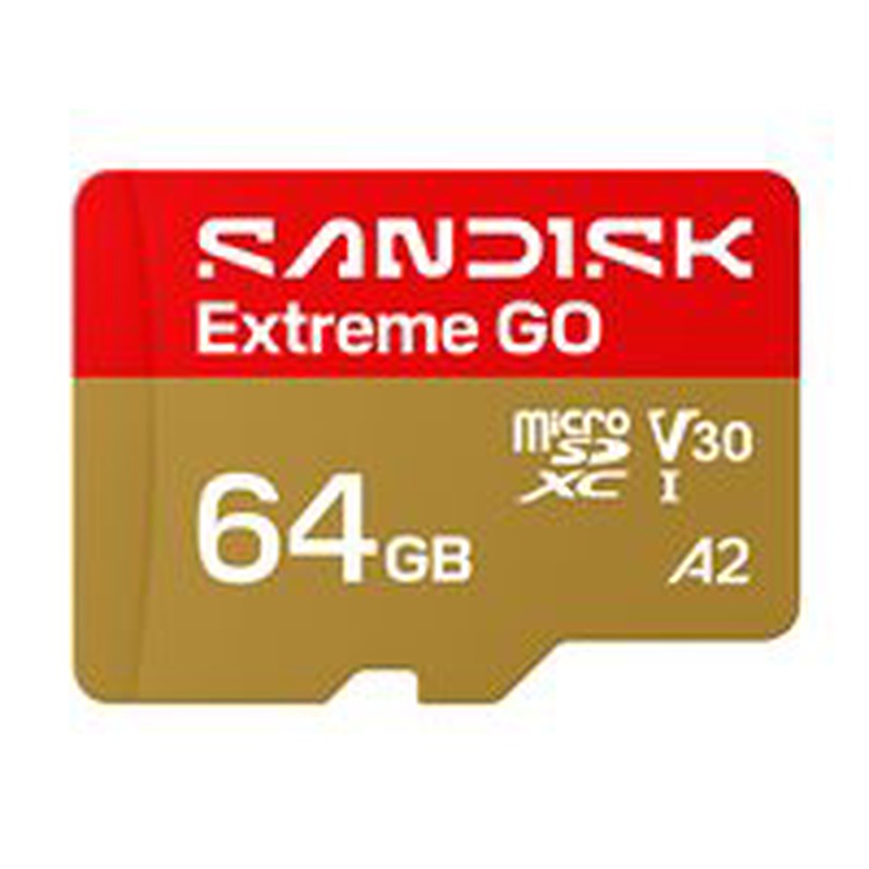 SanDisk Micro SD card SDSQXGN-064G-GN6MN / Extreme GO 64GB Gold, red
