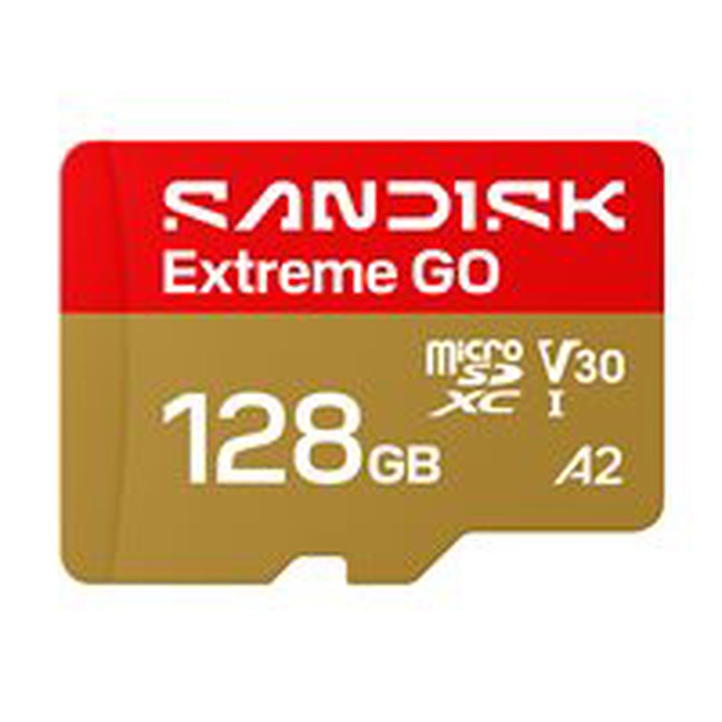 SanDisk Micro SD card SDSQXGN-128G-GN6MN / Extreme GO 128GB Gold, red