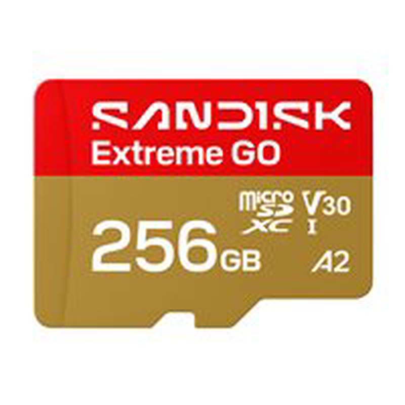 SanDisk Micro SD card SDSQXGN-256G-GN6MN / Extreme GO 256GB Gold, red