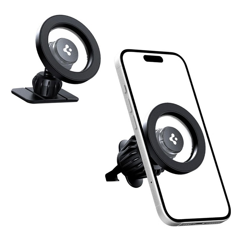 SPIGEN MFT13 MAGNETIC MAGSAFE DASHBOARD & VENT CAR MOUNT BLACK - Billede 2