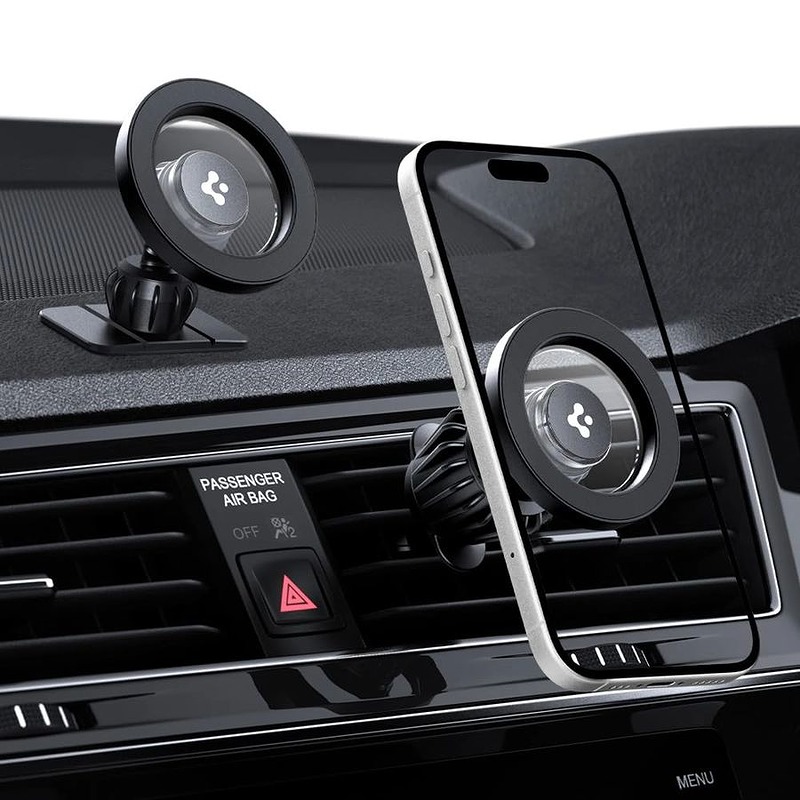 SPIGEN MFT13 MAGNETIC MAGSAFE DASHBOARD & VENT CAR MOUNT BLACK - Billede 5
