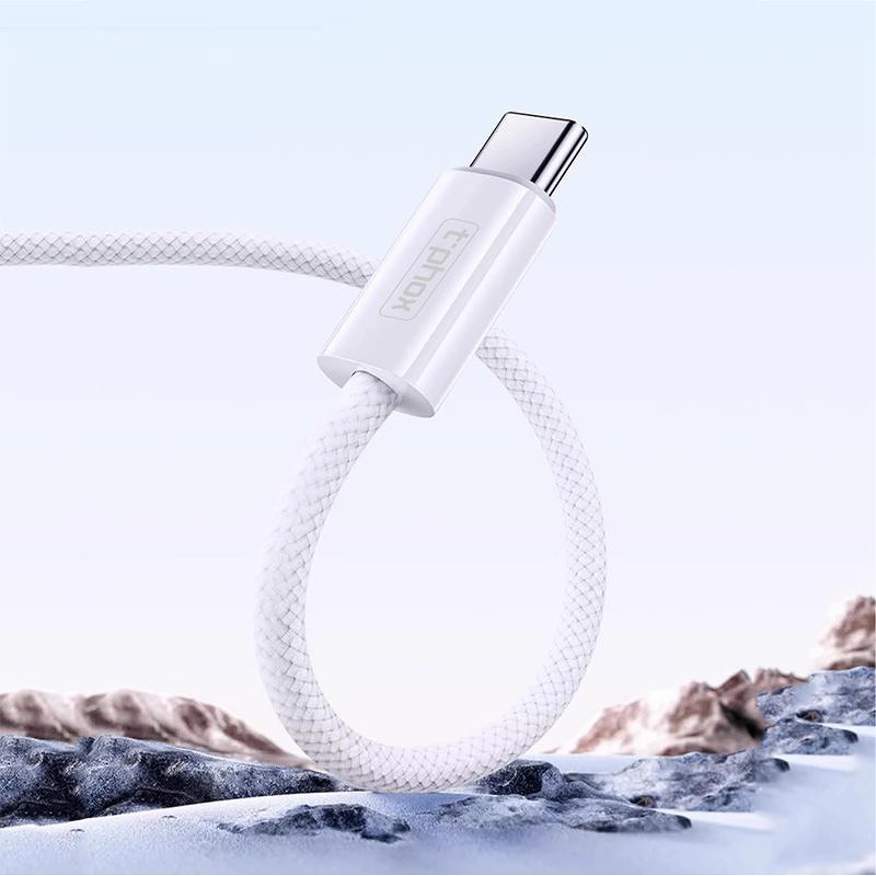 T-PHOX CABLE CC15 SERIES USB-C/USB-C 60W 3A 2M WHITE - Billede 3