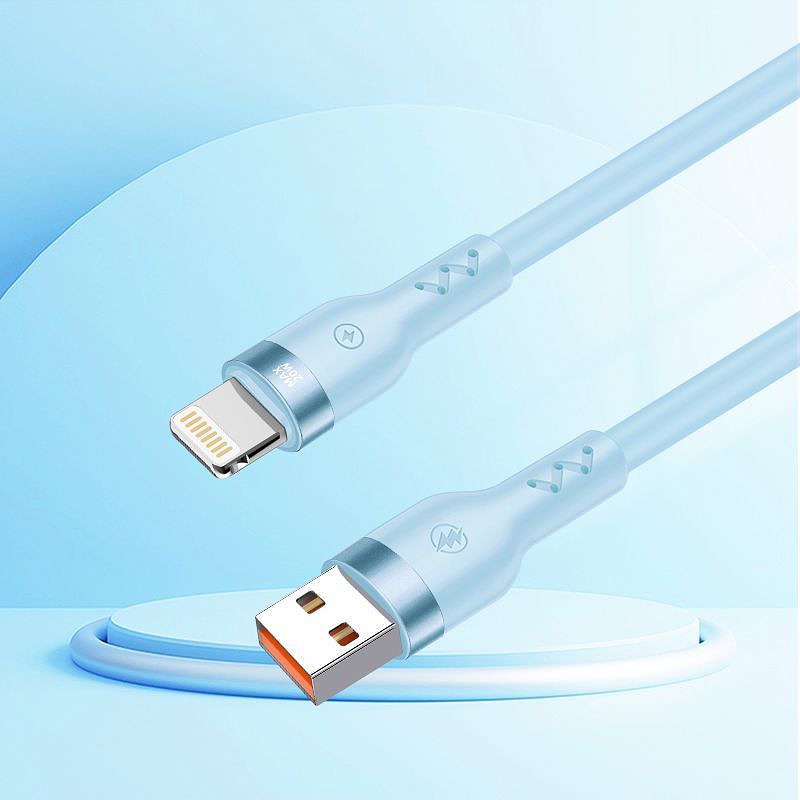 T-PHOX CABLE BOLD USB/LIGHTNING 3A SKY BLUE - Billede 2