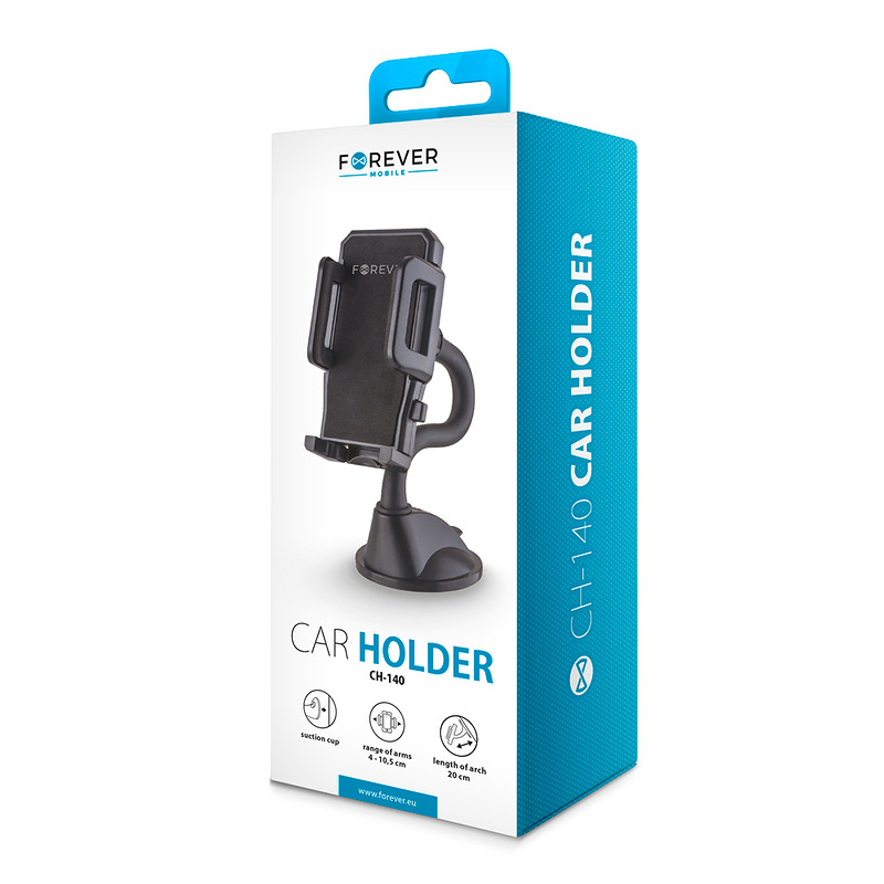 Forever car holder for windshield CH-140 black - Billede 2