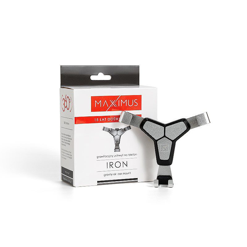 MAXXIMUS IRON CAR HOLDER BLACK/SILVER, GRAVITY / FOR VENT - Billede 2