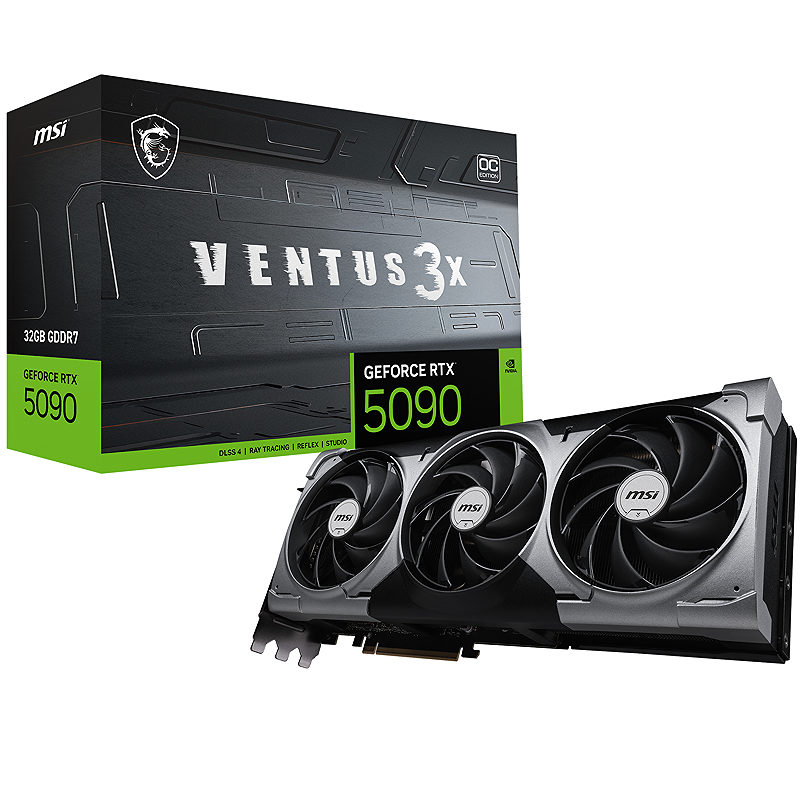 MSI VENTUS GEFORCE RTX 5090 32G 3X OC grafikkort NVIDIA 32 GB GDDR7