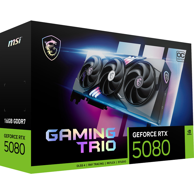 MSI GAMING GEFORCE RTX 5080 16G TRIO OC grafikkort NVIDIA 16 GB GDDR7 - Billede 7