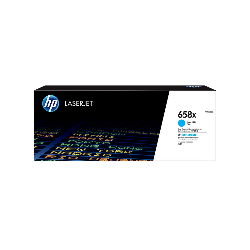HP Original 658X LaserJet-tonerpatron med høj kapacitet, cyan