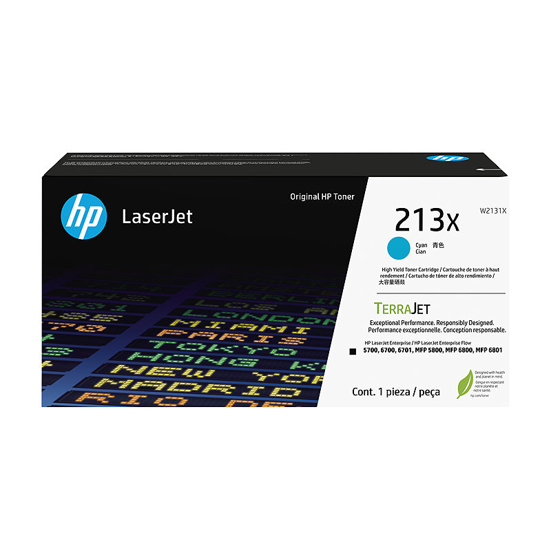 HP 213X original LaserJet-tonerpatron, cyan med høj kapacitet