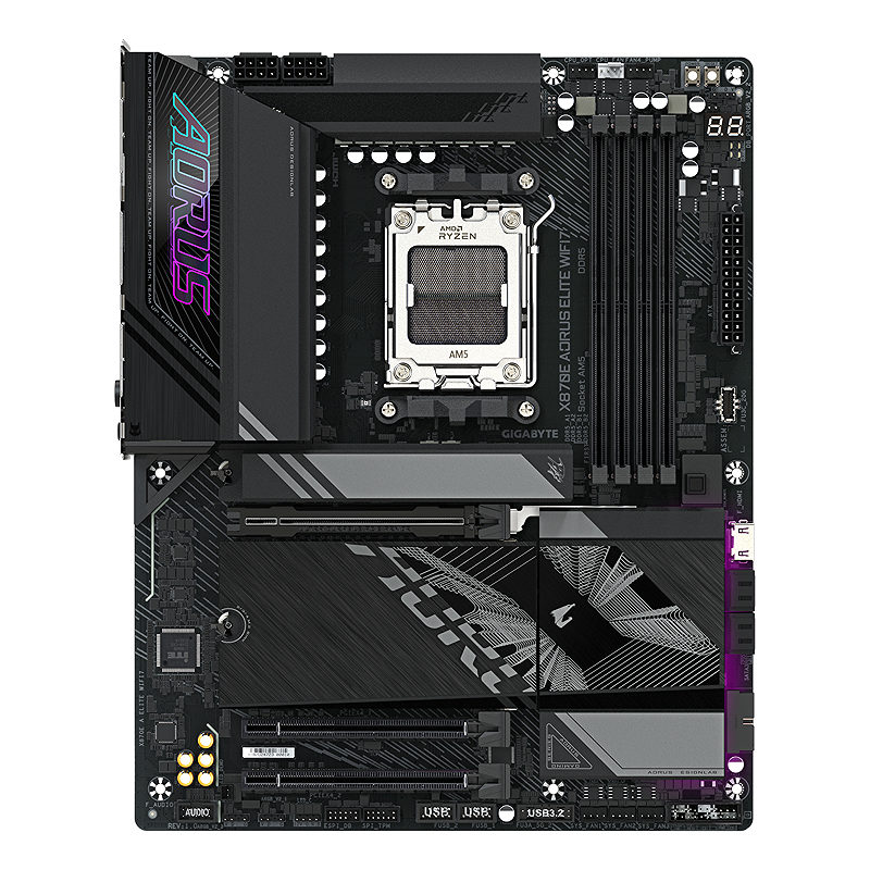 GIGABYTE X870E AORUS ELITE WIFI7 AMD X870E Sokkel AM5 ATX - Billede 2