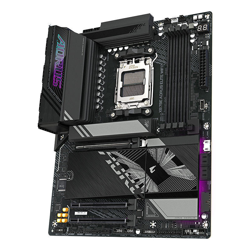 GIGABYTE X870E AORUS ELITE WIFI7 AMD X870E Sokkel AM5 ATX - Billede 4