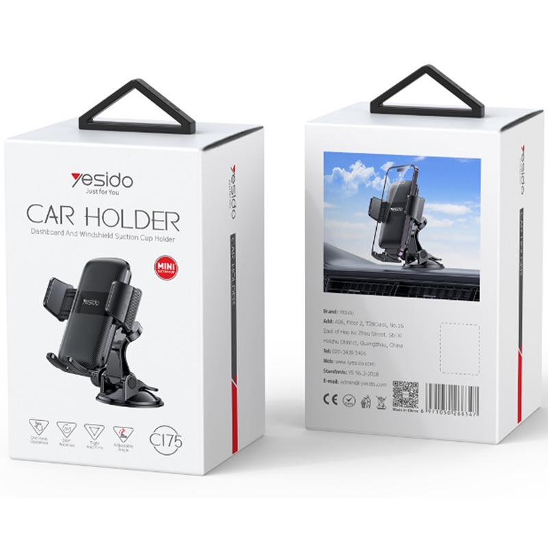 YESIDO CAR HOLDER C175 BLACK - Billede 2