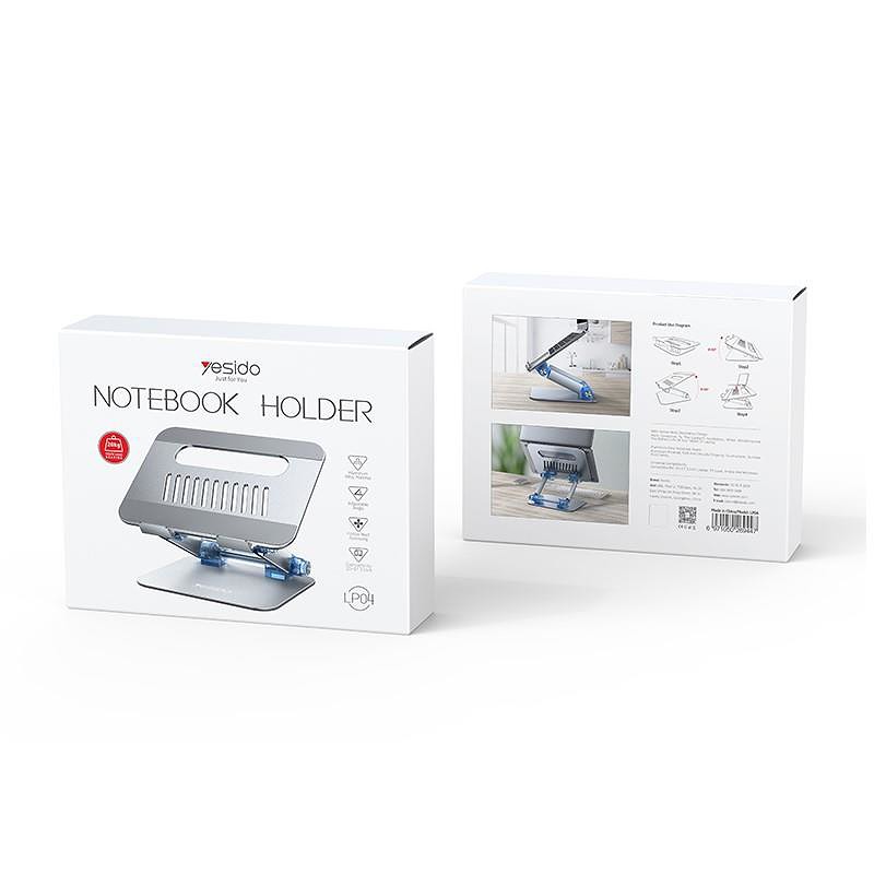 YESIDO LAPTOP/NOTEBOOK STAND LP04 <20KG  SILVER - Billede 2