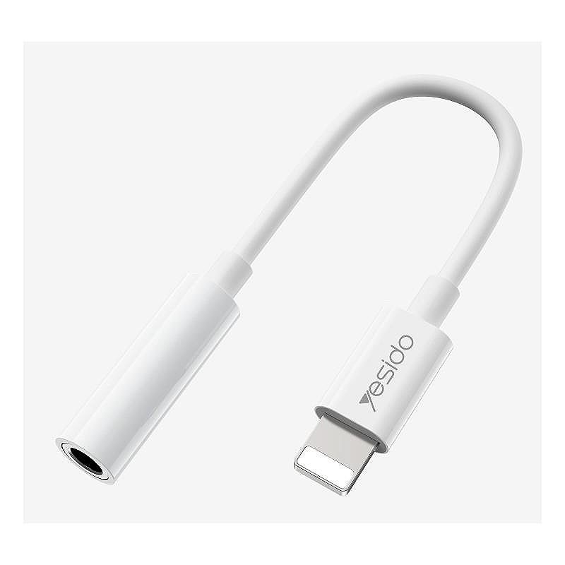 YESIDO AUDIO CABLE YAU31 LIGHTNING/3,5mm AUX FEMALE 12CM WHITE