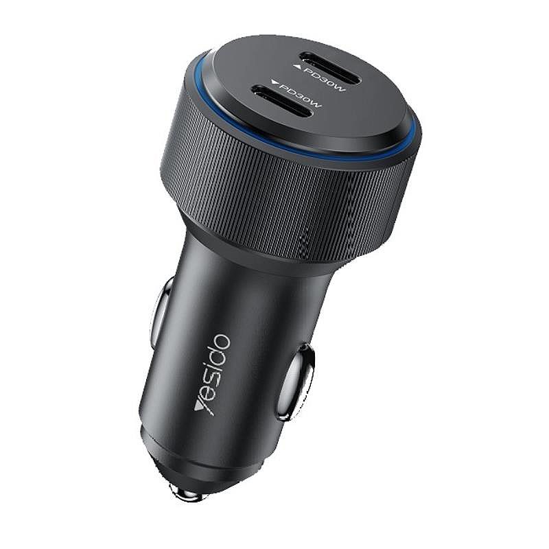 YESIDO CAR CHARGER Y48 PD 60W 2xUSB-C BLACK
