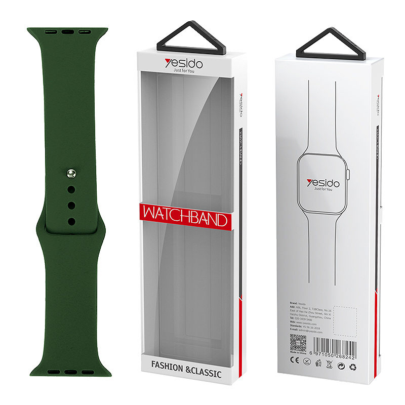 YESIDO WB44 SILICONE STRAP FOR iWATCH L 38/40/41 (97+132) #43 ALFALFA