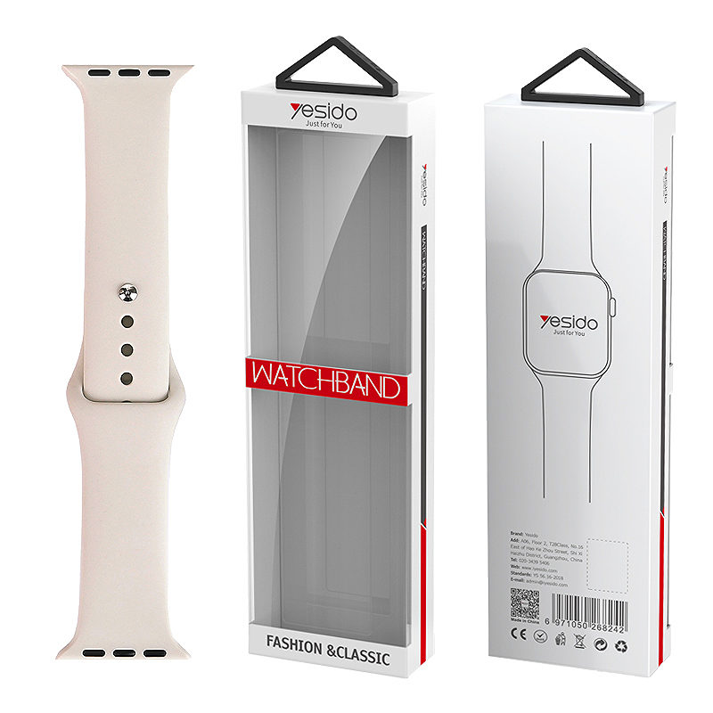 YESIDO WB44 SILICONE STRAP FOR iWATCH L 42/44/45 (97+140) #45 STARLIGHT