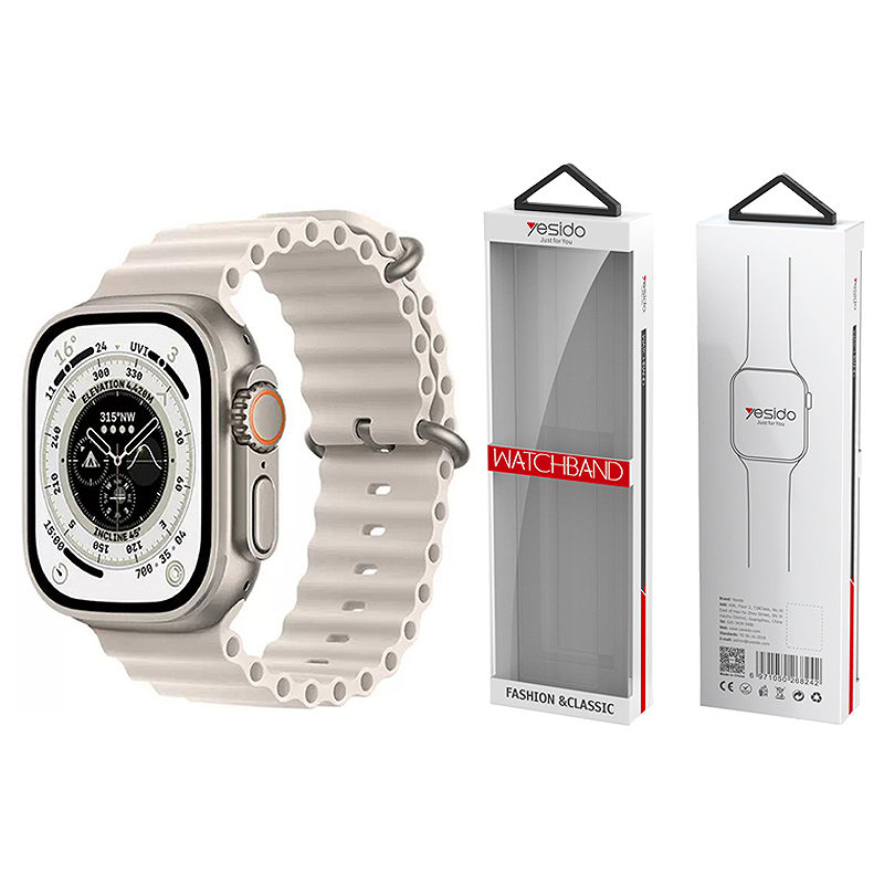 YESIDO WB21 SILICONE STRAP for APPLE WATCH 42/44/45 NUDE