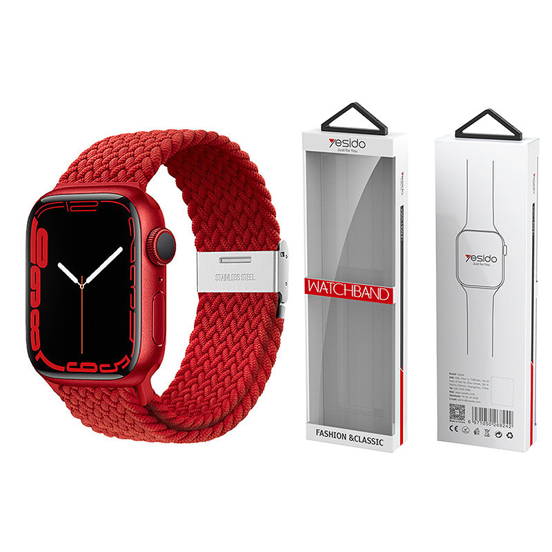 YESIDO WB23 BRAIDED STRAP for APPLE WATCH  38/40/41 RED