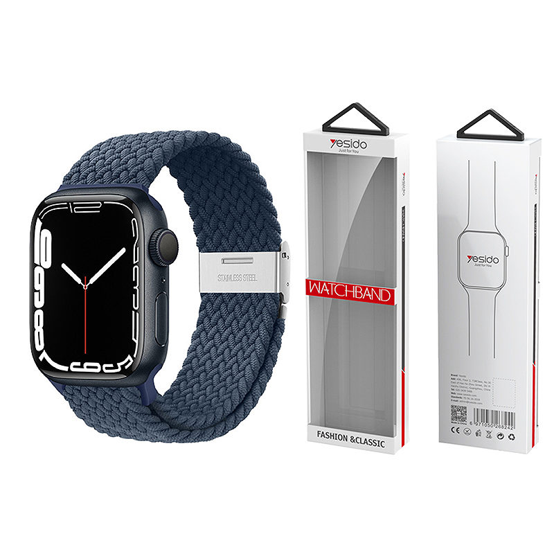 YESIDO WB23 BRAIDED STRAP for APPLE WATCH 42/44/45 NAVY