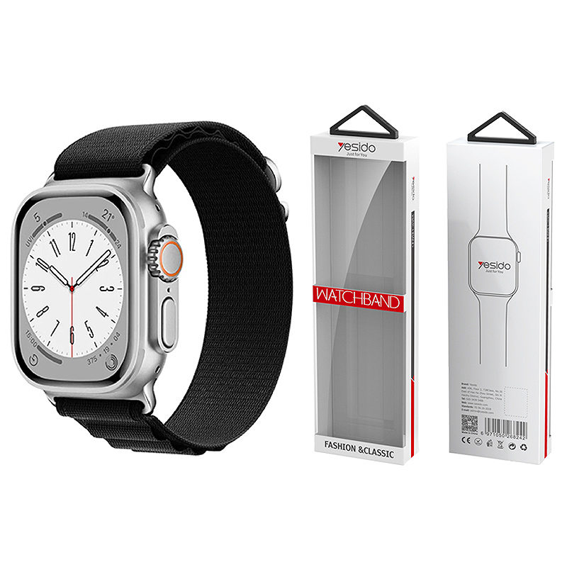 YESIDO WB24 SPORT STRAP LOOP do APPLE WATCH 42/44/45 BLACK