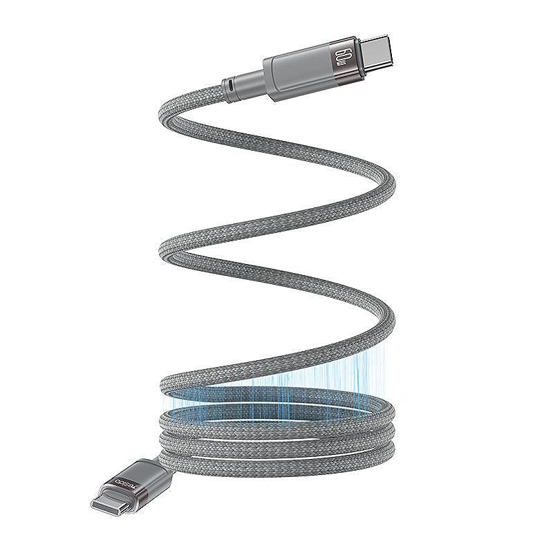 YESIDO MAGNETIC CABLE  CA172C 60W TYPE-C/TYPE-C 1M 3A GREY
