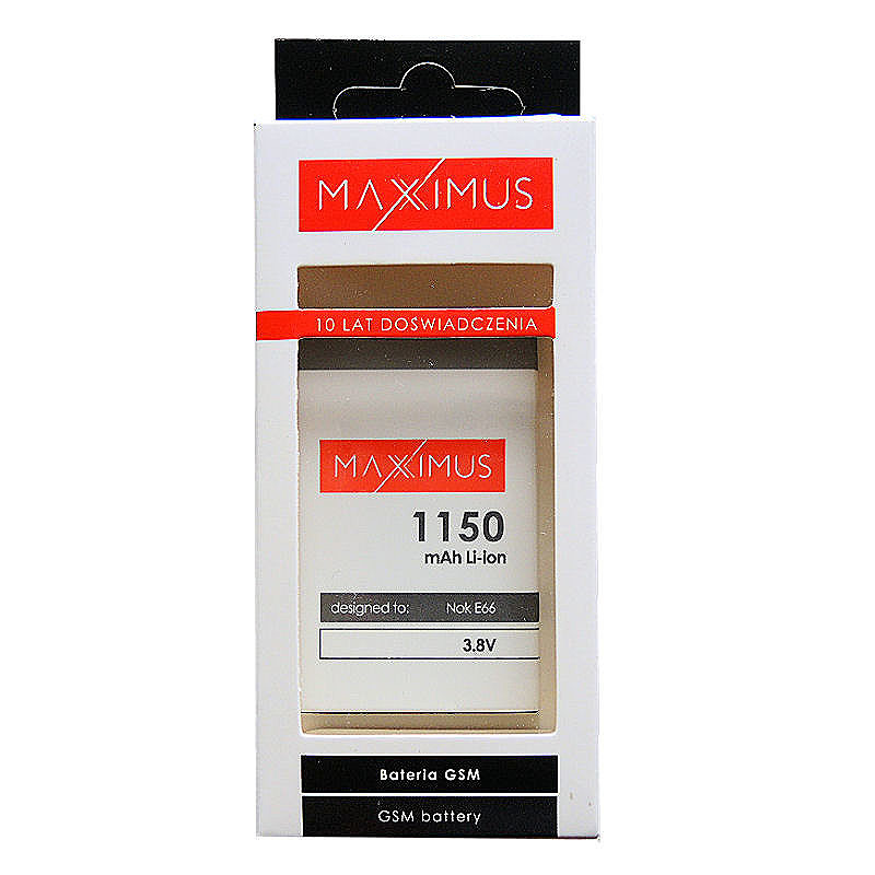 BATTERY MAXXIMUS NOKIA E66 1150mAh Li-ion BL-4U - Billede 4